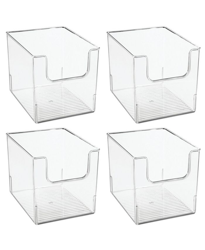 mDesign Kitchen Plastic Storage Organizer Bin with Open Front 4 Pack