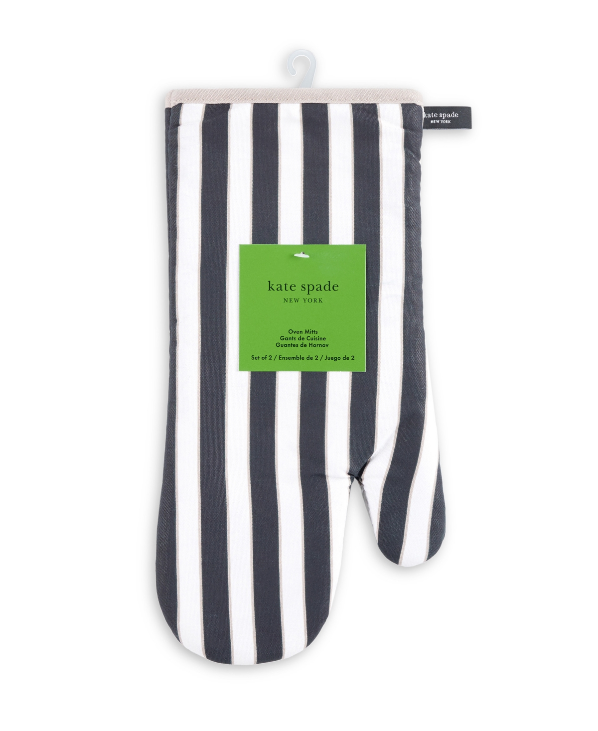 Kate Spade Botanical Stripe Oven Mitt 2-pack Set, 7" X 13" In Multi