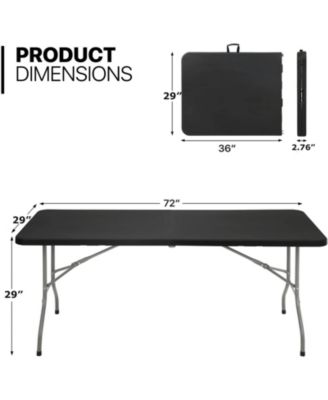 6 ft Plastic Folding Table Portable Fold-in-Half Table for Outdoor
