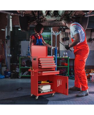 5-Drawer Rolling Tool Chest Cabinet Metal Tool Storage Box Lockable with Wheels