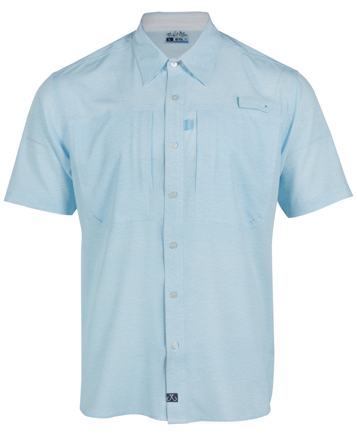 Salt Life Men's H20 Button-down Performance Fishing Shirt In Airy Blue