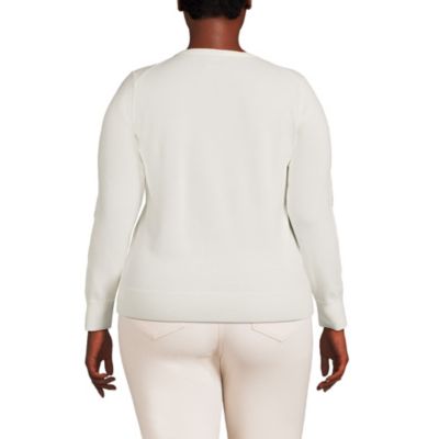 Plus Size Fine Gauge Cotton Cardigan Sweater