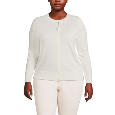Plus Size Fine Gauge Cotton Cardigan Sweater