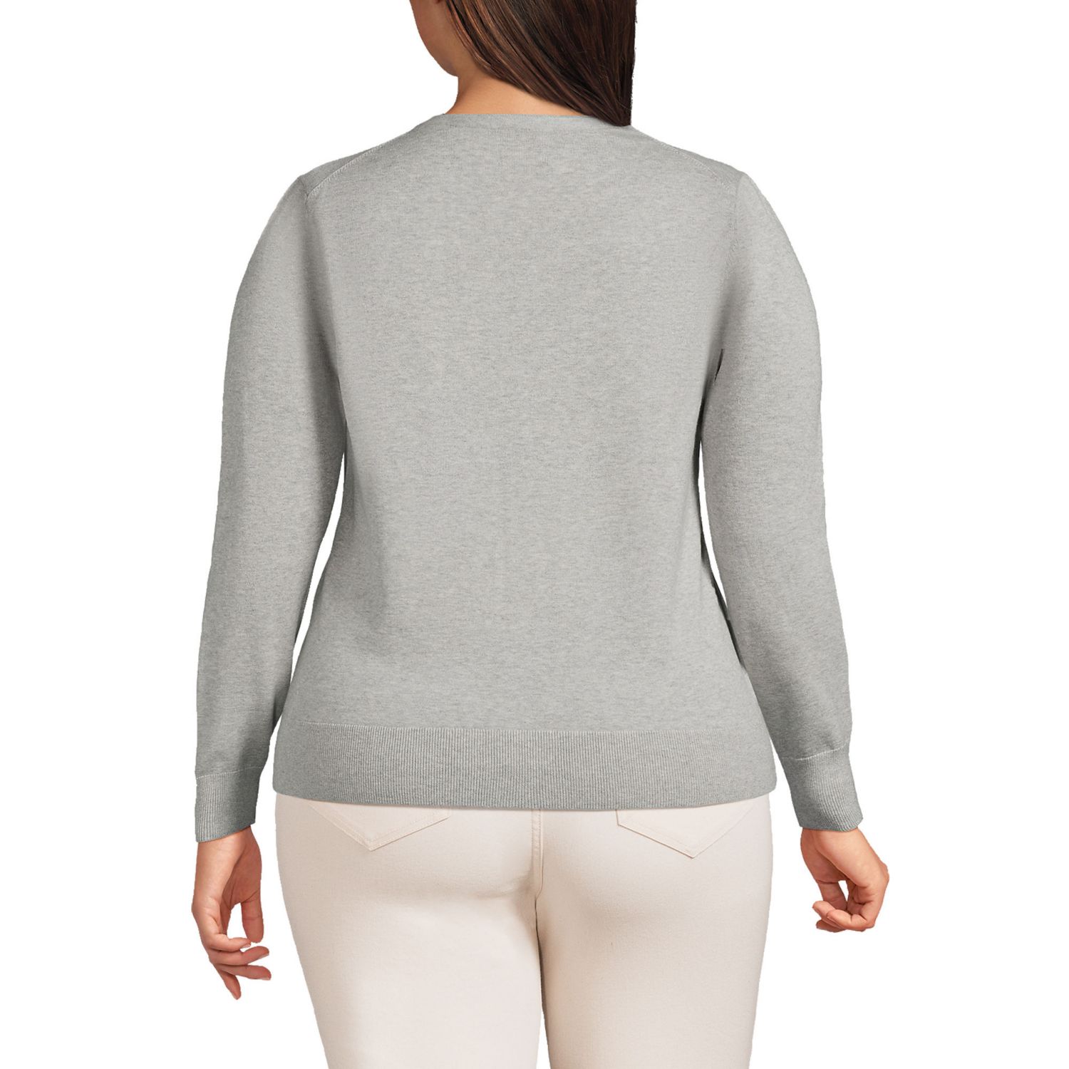 Plus Size Fine Gauge Cotton Cardigan Sweater