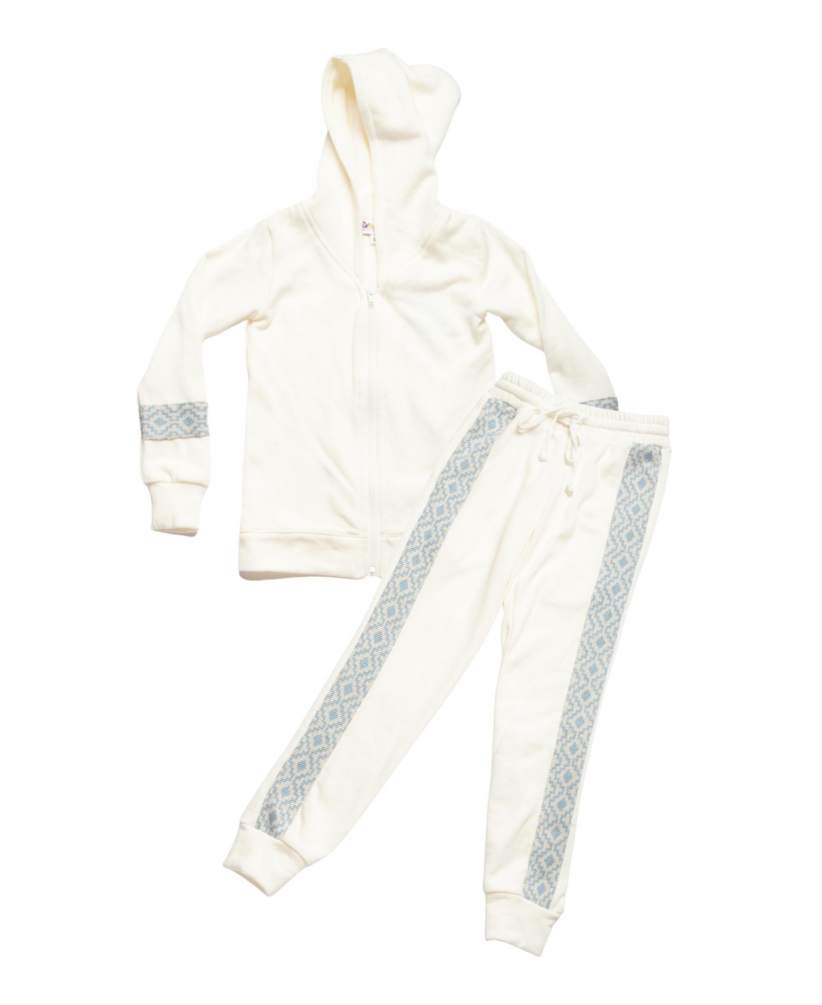 Mixed Up Clothing Toddler Boys Zip Front Hoodie And Joggers Set In Cream