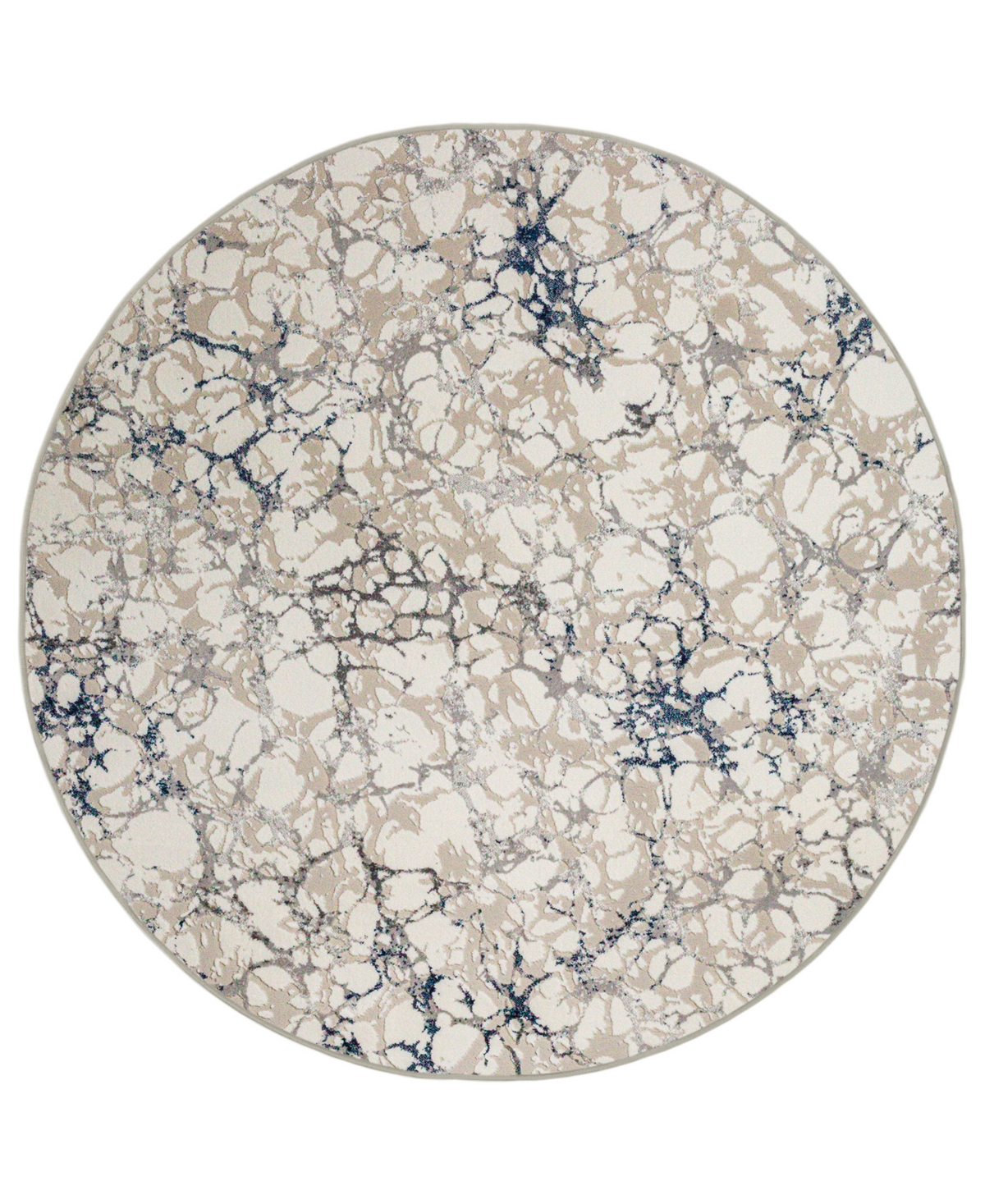 Km Home Teola 1240 7'10in x 7'10in Round Area Rug - Blue