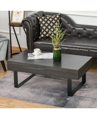 Industrial Table w/Storage Drawer & Solid Metal Frame, Dark