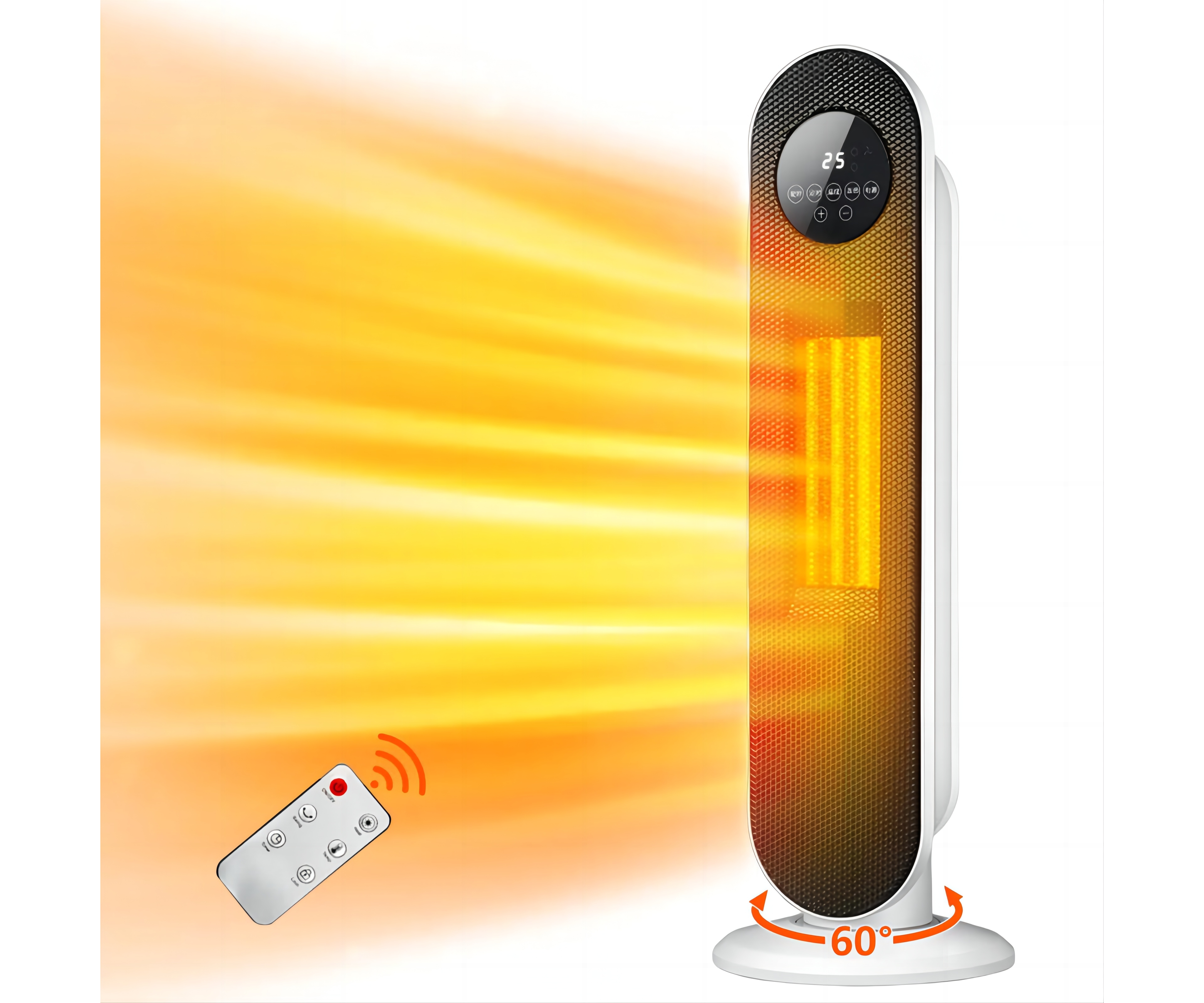 Sugift 1500W Portable Oscillating Electric Space Heater for Indoor Use with Remote