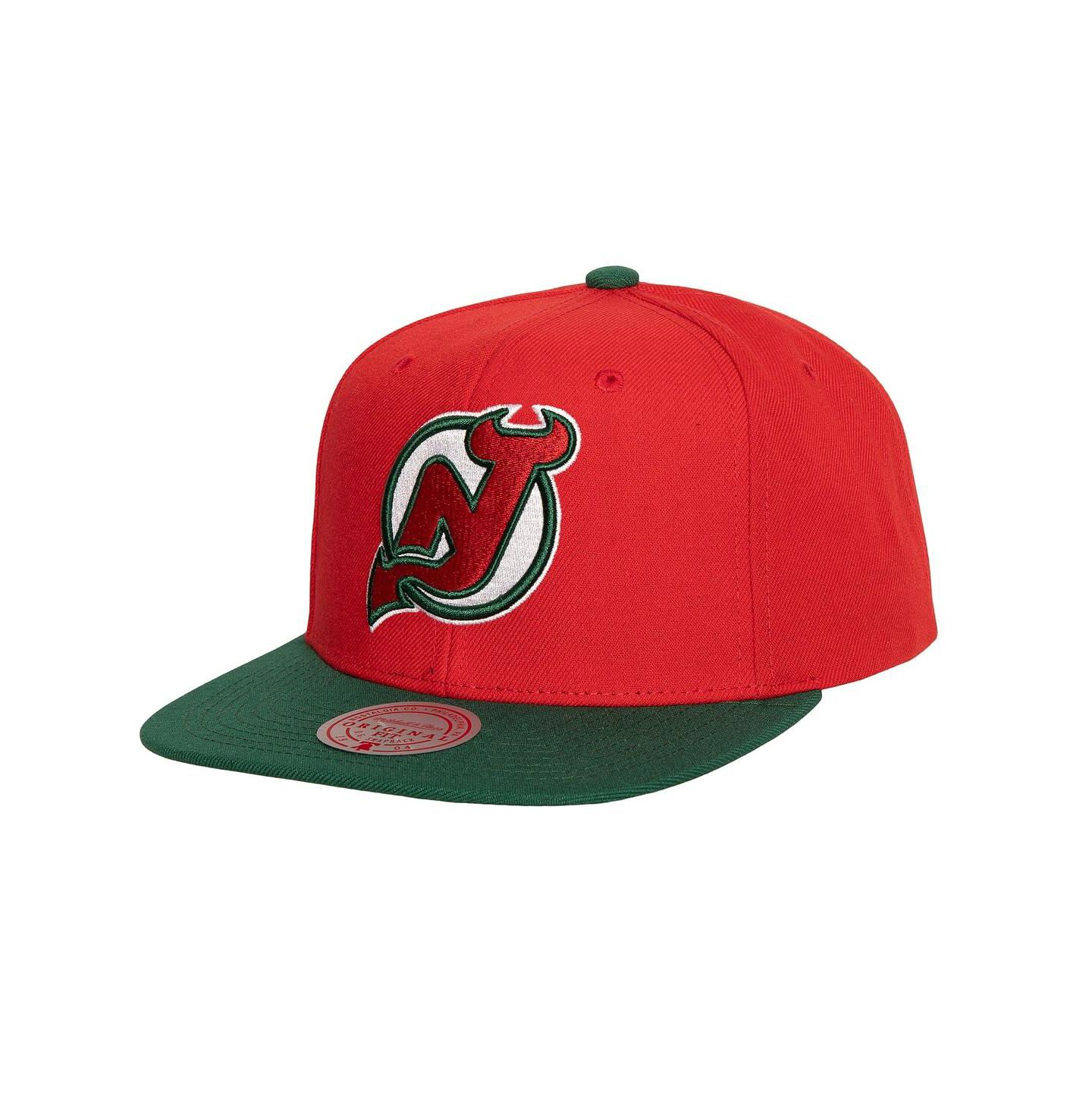 Мужские головные уборы Mitchell & Ness Red New Jersey Devils Core Team Ground 2.0 Snapback Hat — фото 1
