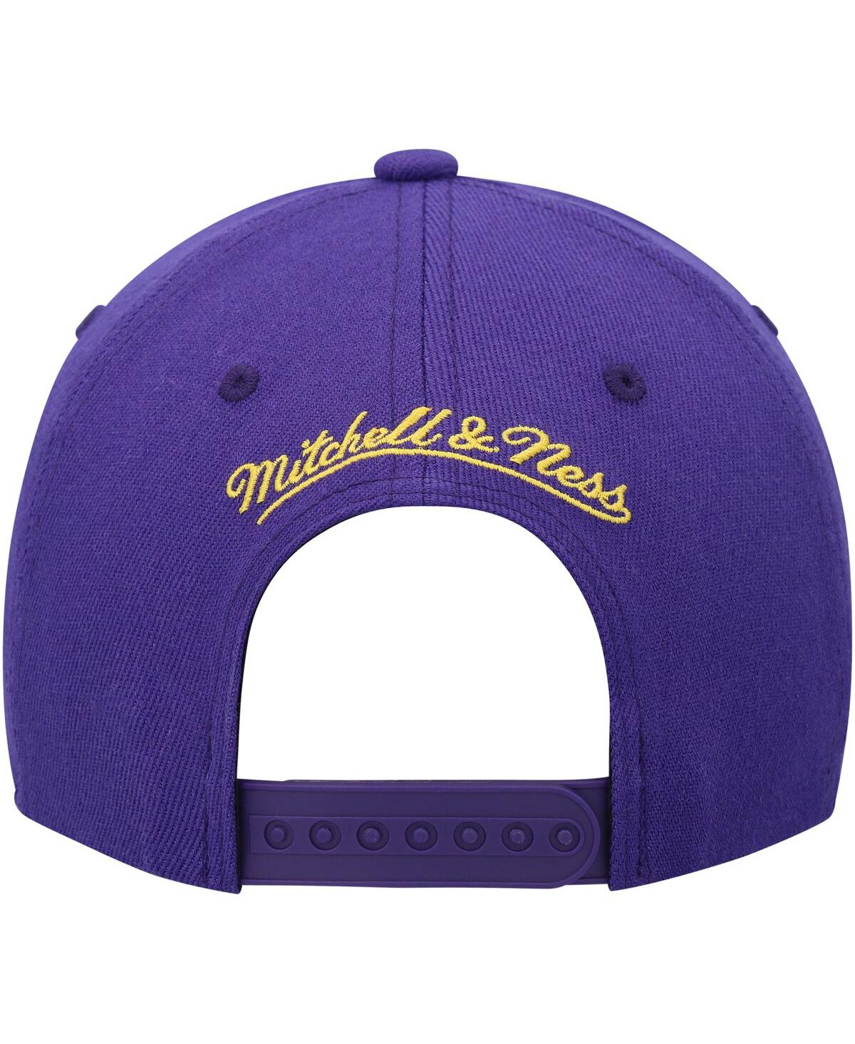 Shop Mitchell & Ness Men's  Purple, Gold Los Angeles Lakers Mvp Team Two-tone 2.0 Stretch-snapback Hat In Purple,gold