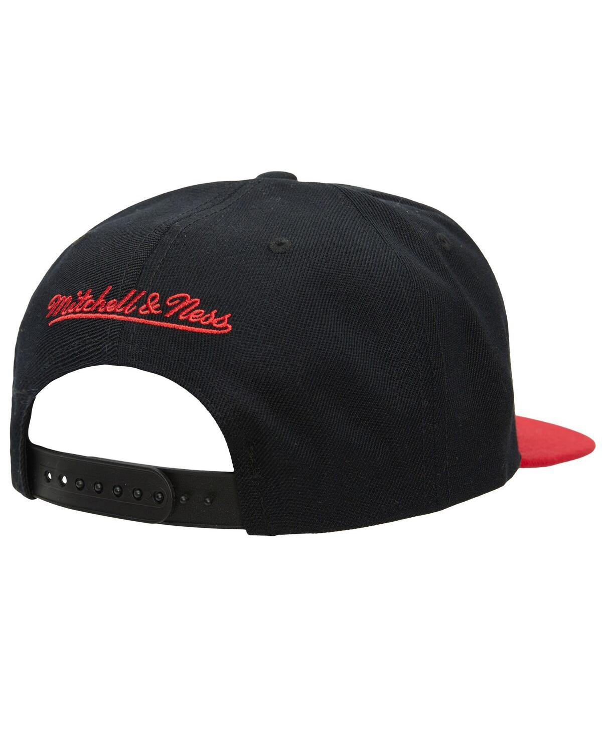Mitchell & Ness Men's  Black Houston Rockets Hardwood Classics Mvp Team Script 2.0 Snapback Hat In Black