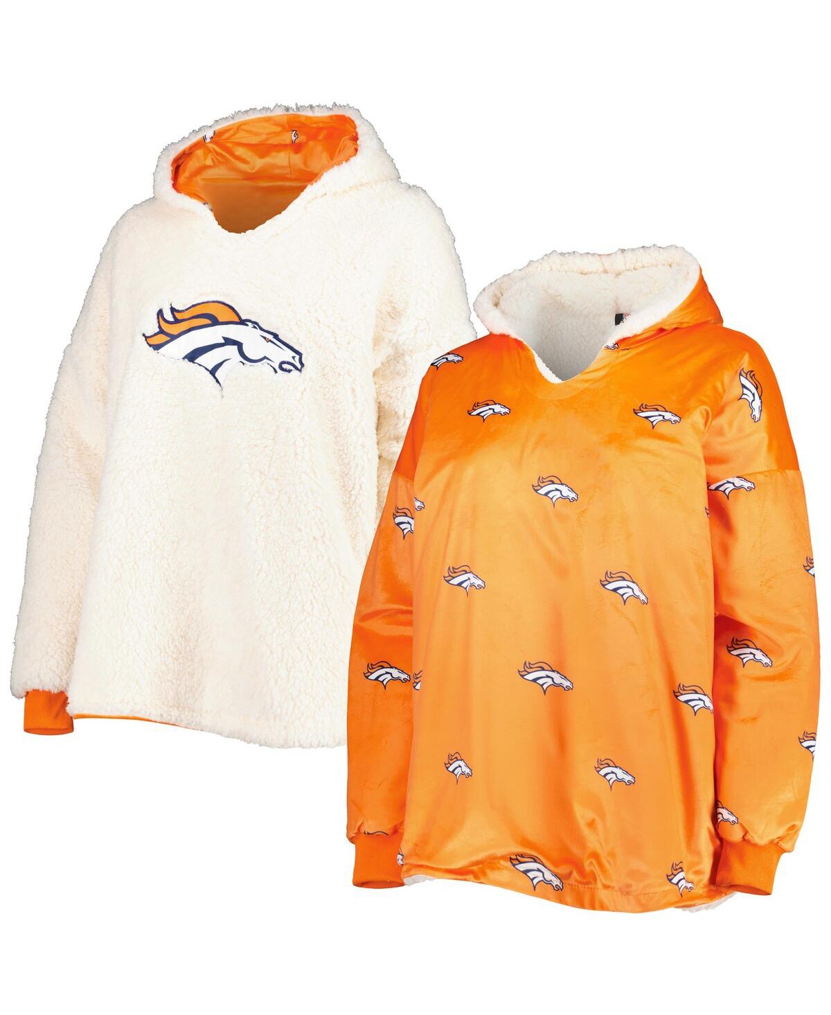 Women's Foco Denver Broncos Repeat Print Reversible Hoodeez - Orange