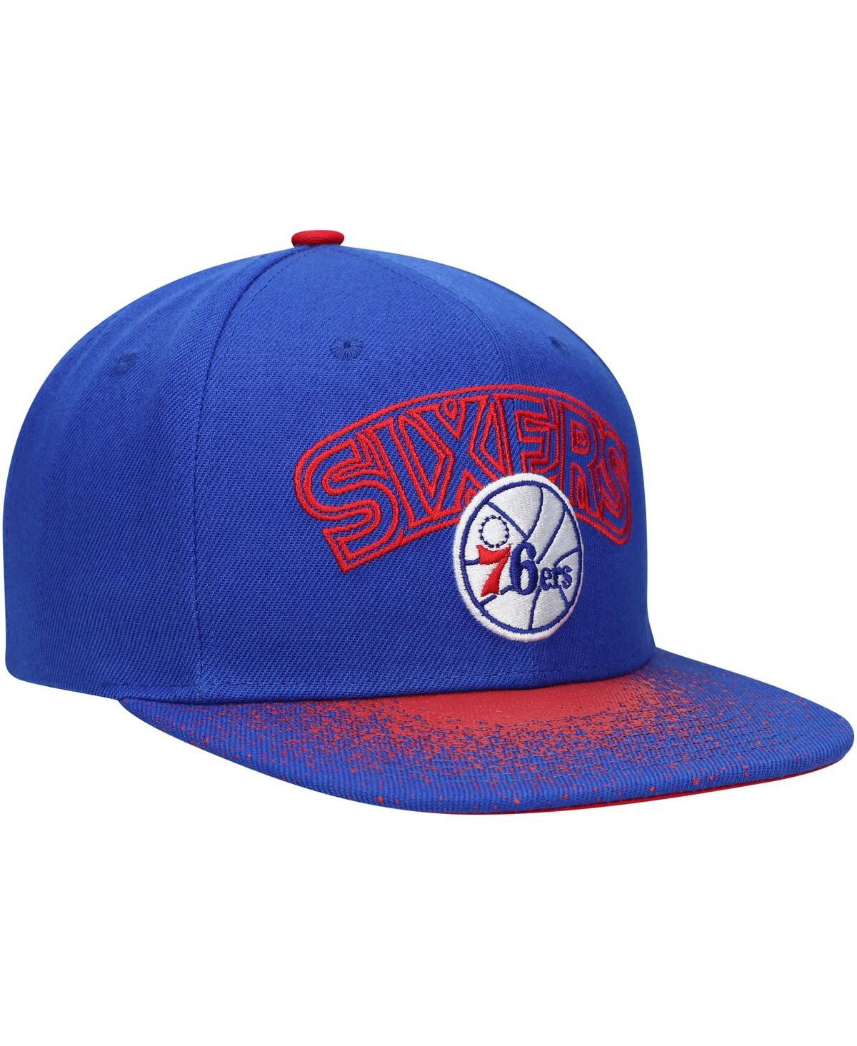 Mitchell & Ness Men's  Blue Philadelphia 76ers Hardwood Classics Energy Re-take Speckle Brim Snapback In Blue