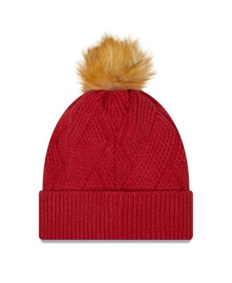Women's Cardinal Arizona Cardinals Snowy Cuffed Knit Hat with Pom