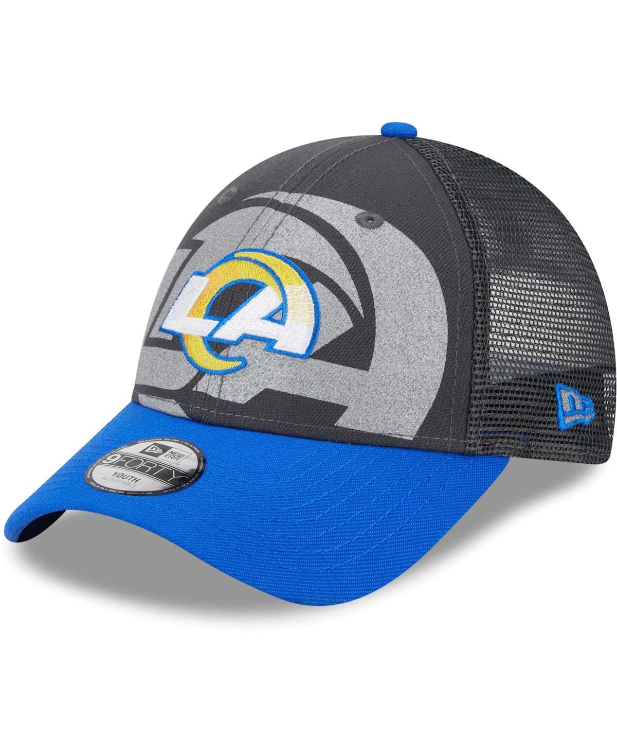 New Era Kids' Big Boys And Girls  Graphite Los Angeles Rams Reflect 9forty Adjustable Hat