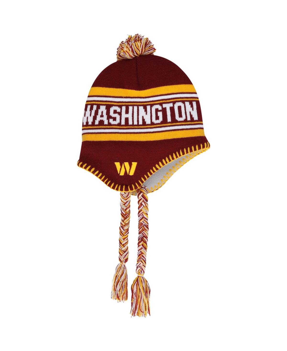 Shop Outerstuff Big Boys And Girls Burgundy Washington Commanders Jacquard Tassel Knit Hat With Pom