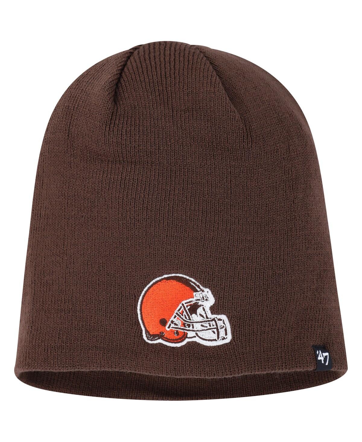 47 Brand Men's ' Brown Cleveland Browns Primary Cuffed Knit Hat