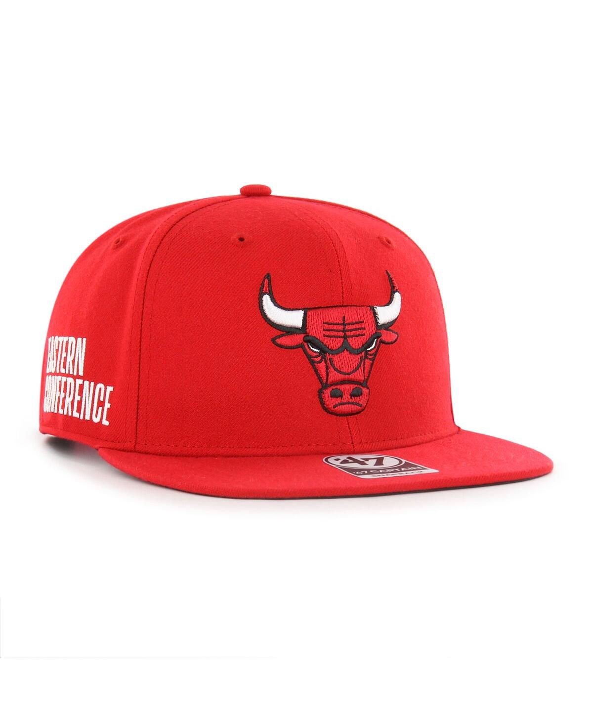 47 Brand Men's ' Red Chicago Bulls Sure Shot Captain Snapback Hat