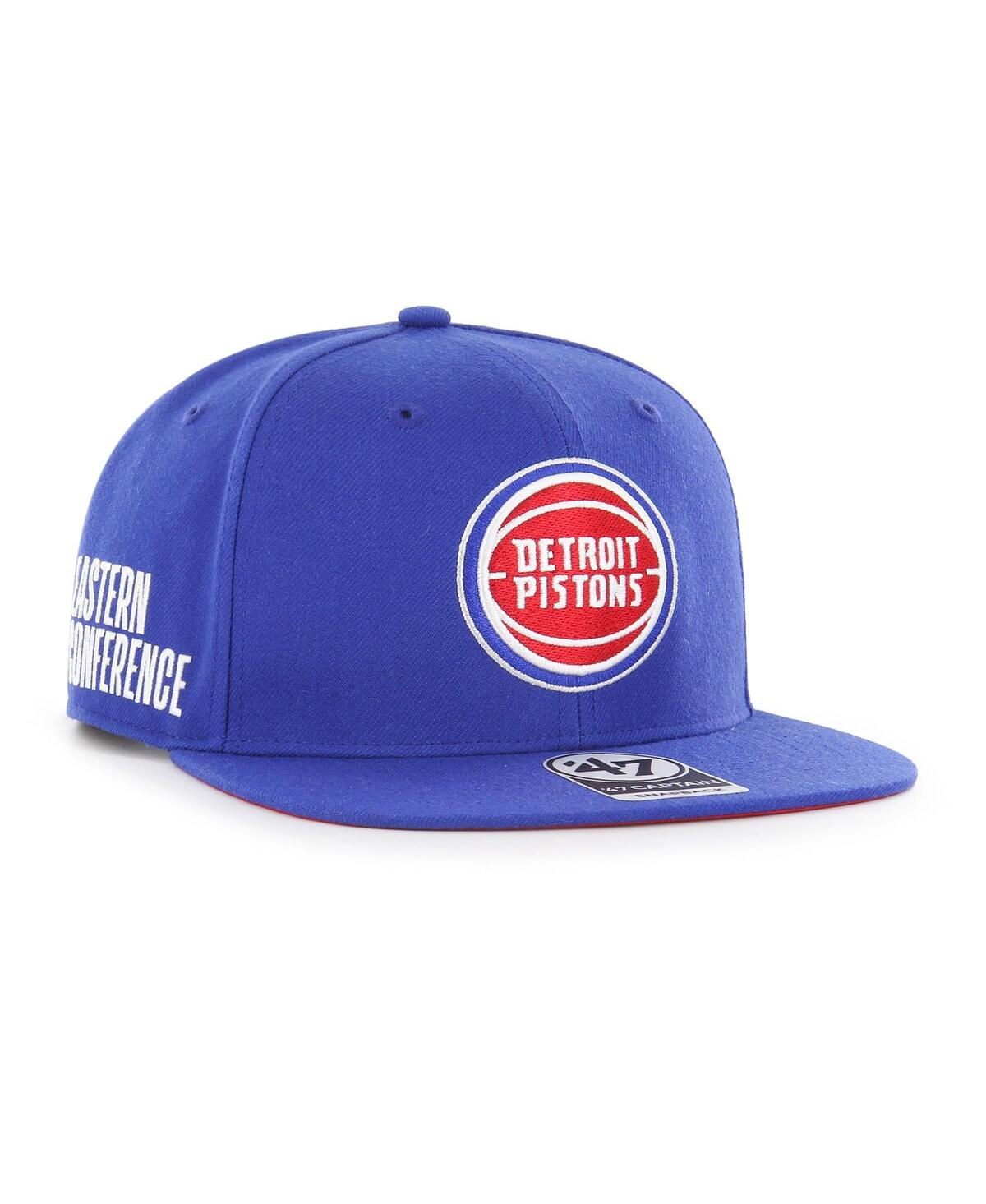 47 Brand Men's ' Blue Detroit Pistons Sure Shot Captain Snapback Hat