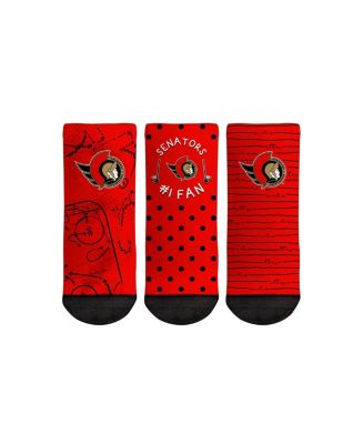 Toddler Boys and Girls Rock Em Socks Ottawa Senators #1 Fan 3-Pack Crew ...