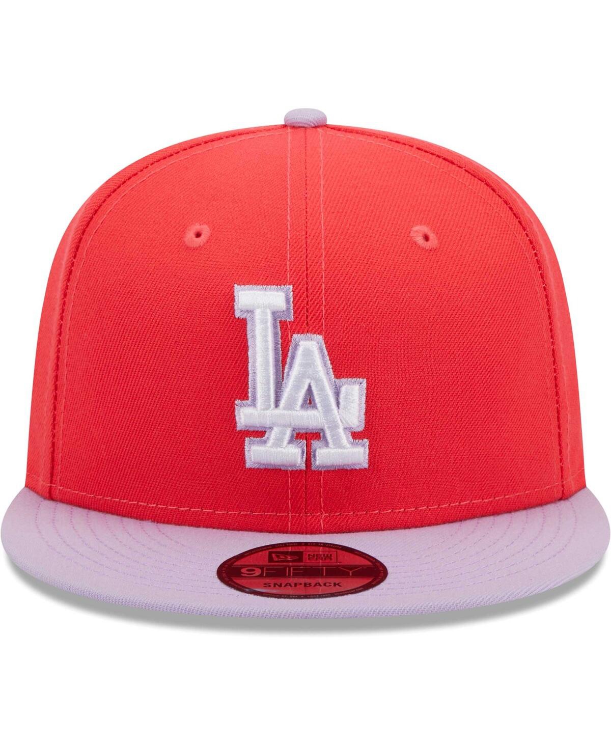 New Era Men's  Red, Purple Los Angeles Dodgers Spring Basic Two-tone 9fifty Snapback Hat In Red,purple