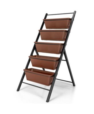 5-tier Vertical Garden Planter Box Elevated Raised Bed with 5 Container