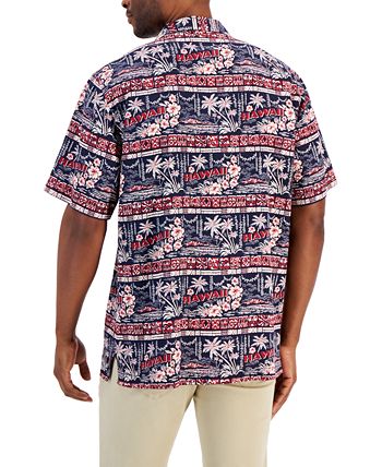 Tommy Bahama Men's Postcard Paradise Print Short-Sleeve Button-Up Silk
