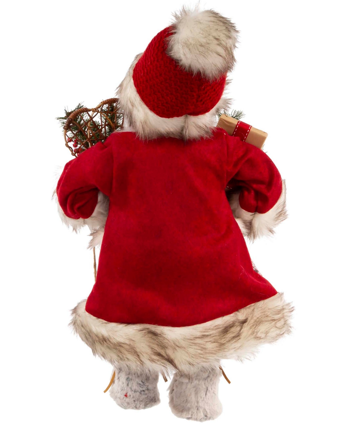 Kurt Adler 18" Santa With Gift Box And Bells In White