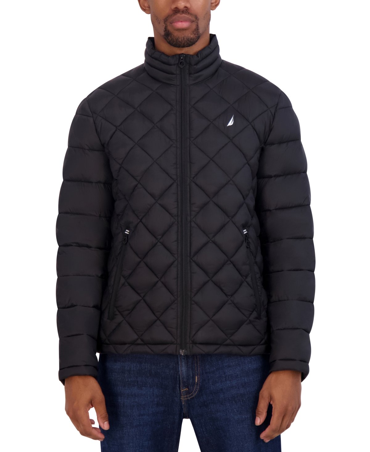 Nautica Men's Featherweight Quilted Jacket In Black