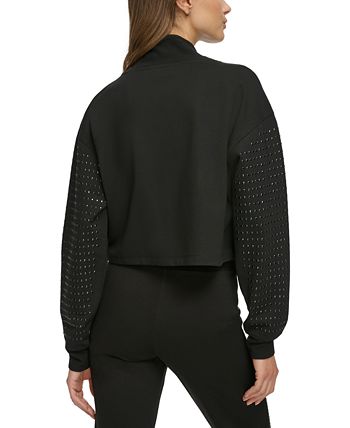 DKNY Women's Rhinestone Cowlneck Sweatshirt - Macy's