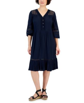 Style Co Petite Lace Trim Dress Created for Macy s Macy s