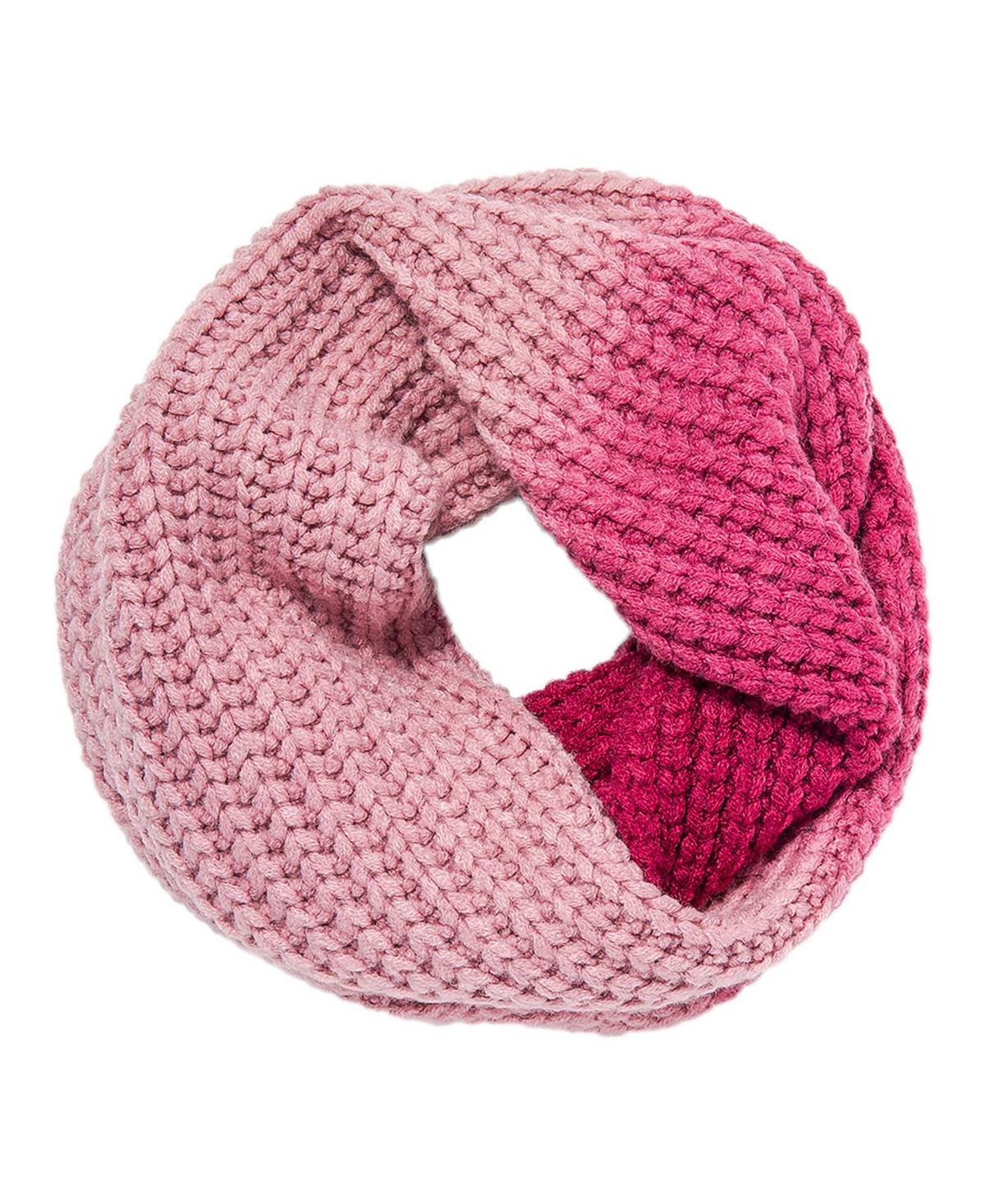 Women's Cable Knit Ombre' Infinity Circle Scarf - Fuchsia