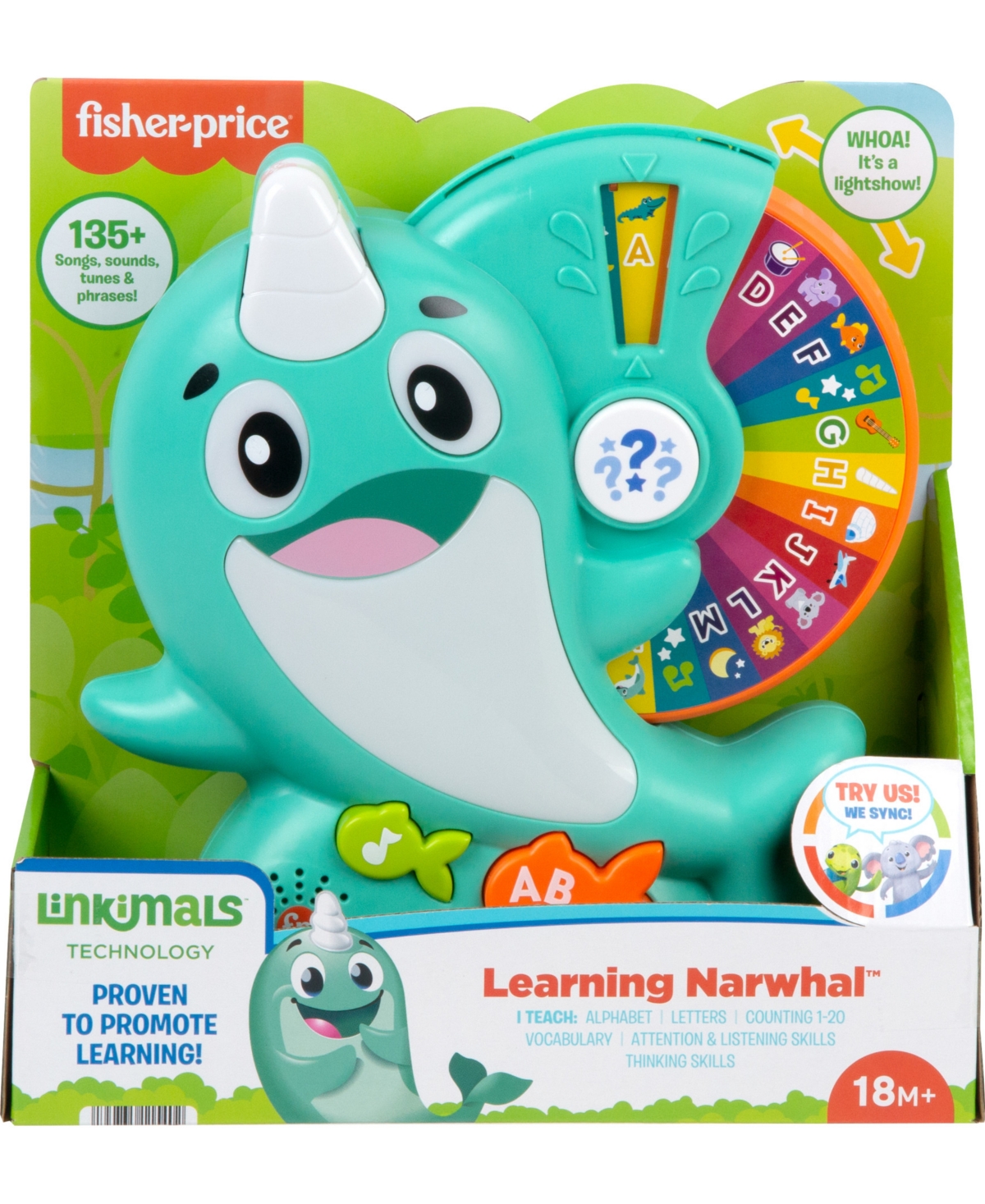 Shop Fisher Price Linkimals Narwhal Interactive Electronic Learning Toy In Multi-color