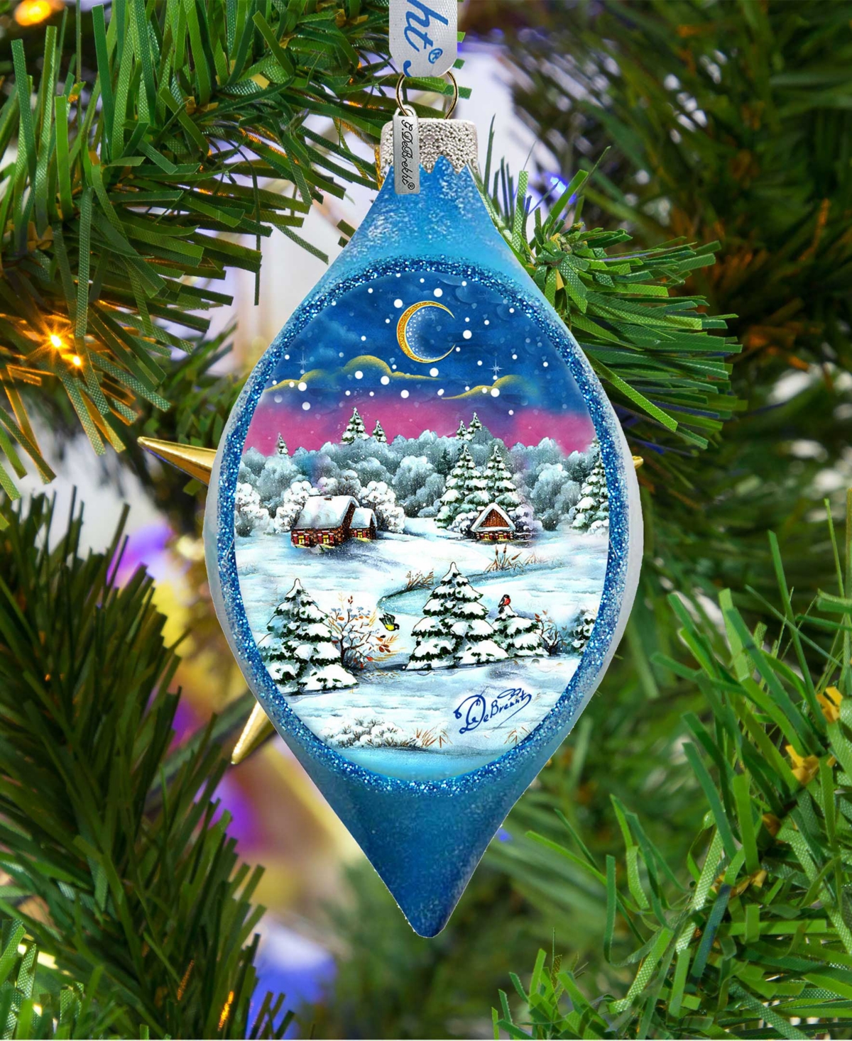 Designocracy Christmas Night Drop Holiday Mercury Glass Ornaments G. Debrekht In Multi Color