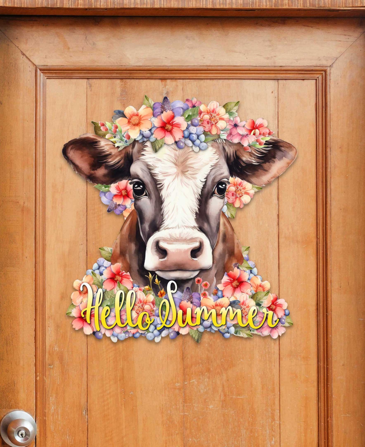 Designocracy Holiday Wood Welcome Sign Hanging Decoration Hello Summer G. Debrekht In Multi Color