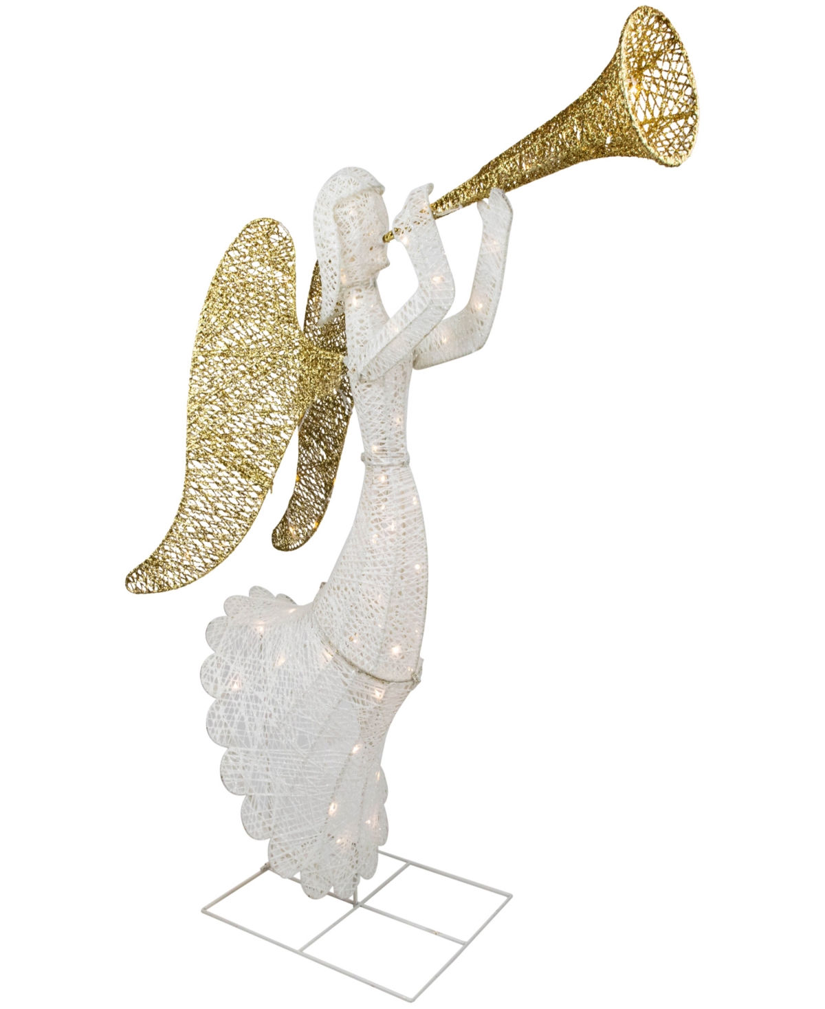 Shop Northlight 48" Light Emitting Diode (led) Lighted Trumpeting Angel Outdoor Christmas Outdoor Decoration In Silver