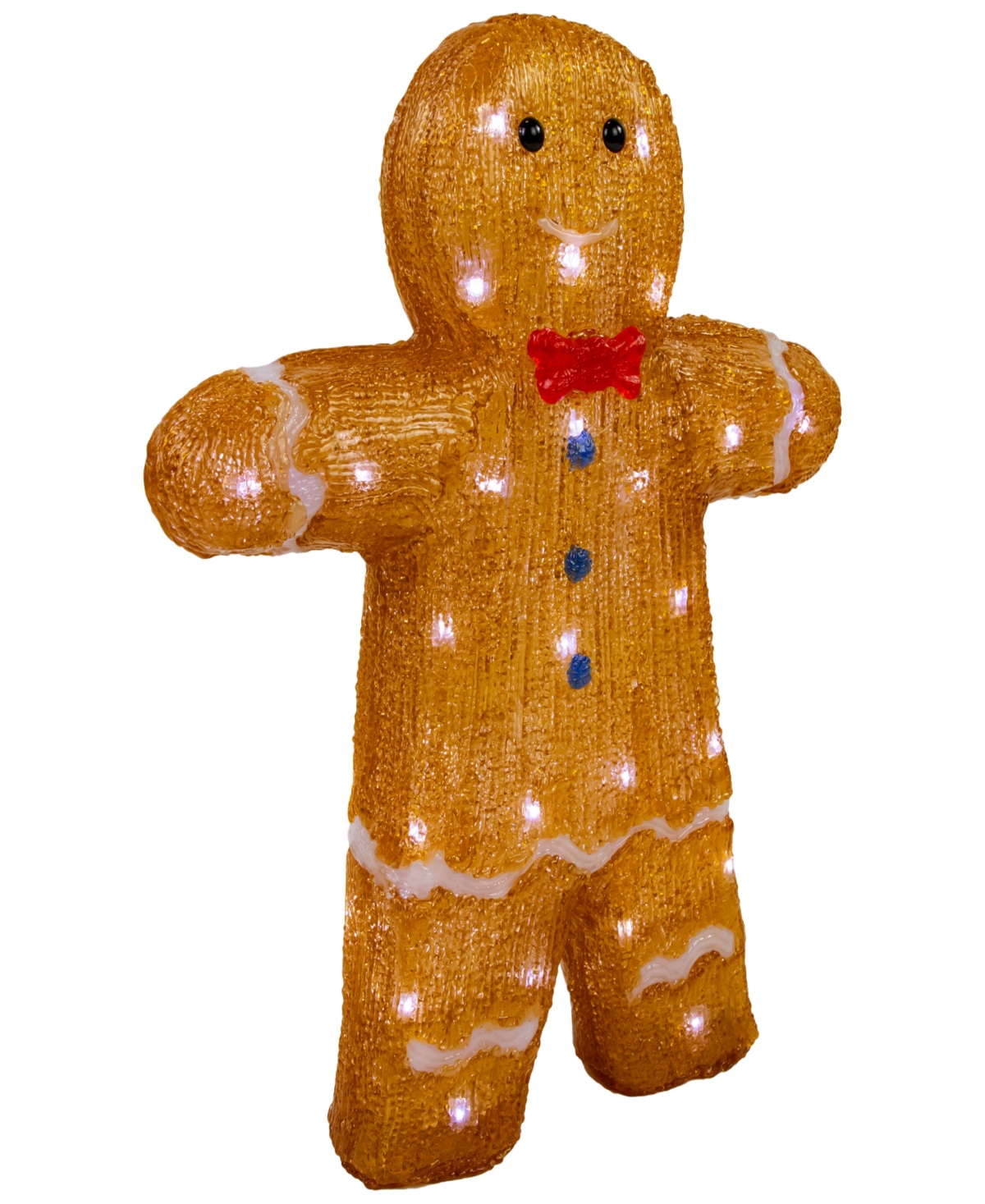 Shop Northlight 16" Light Emitting Diode (led) Lighted Acrylic Gingerbread Man With Bow Tie Christmas Decoration In Brown