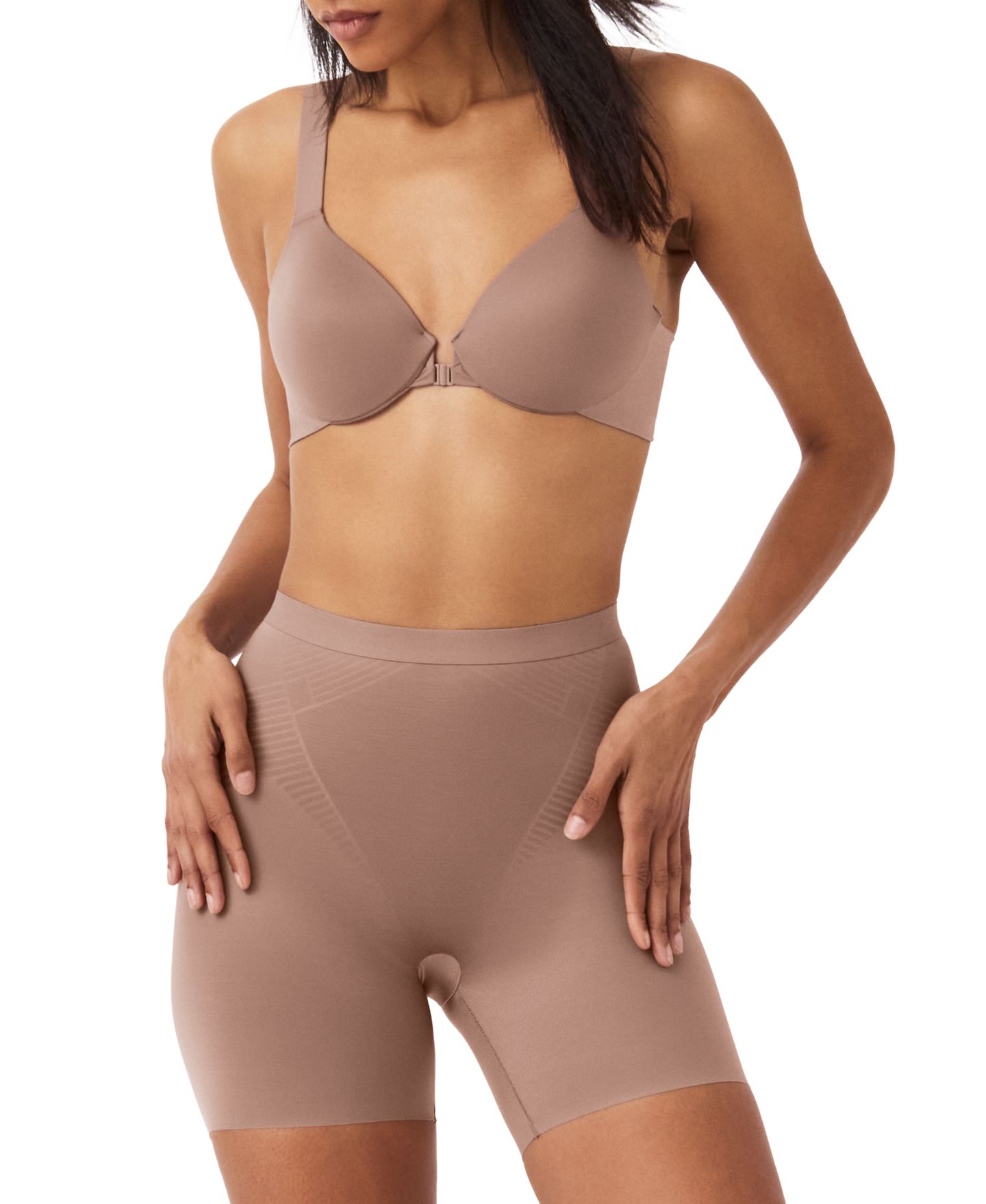 Женские шорты Spanx Thinstincts 2.0 High-Waisted Mid-Thigh Girl, цвет: Caf Au Lait — фото 6