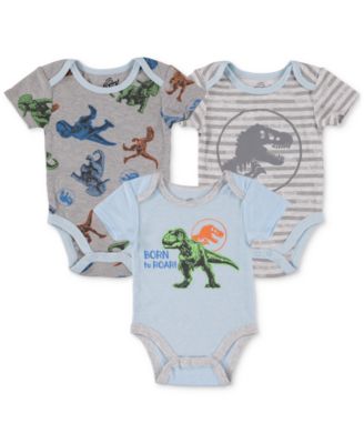 Happy Threads - Baby Boys Jurassic World Bodysuits, Pack of 3