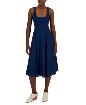 And Now This Women s Linen Blend Seamed Midi Dress Created for Macy s Macy s