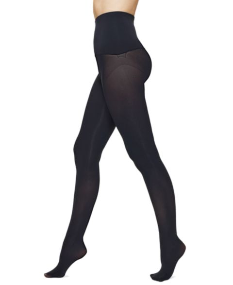 Женские леггинсы Hue Yoga Waistband Ribbed-Front Tights U23309, цвет: Чёрный