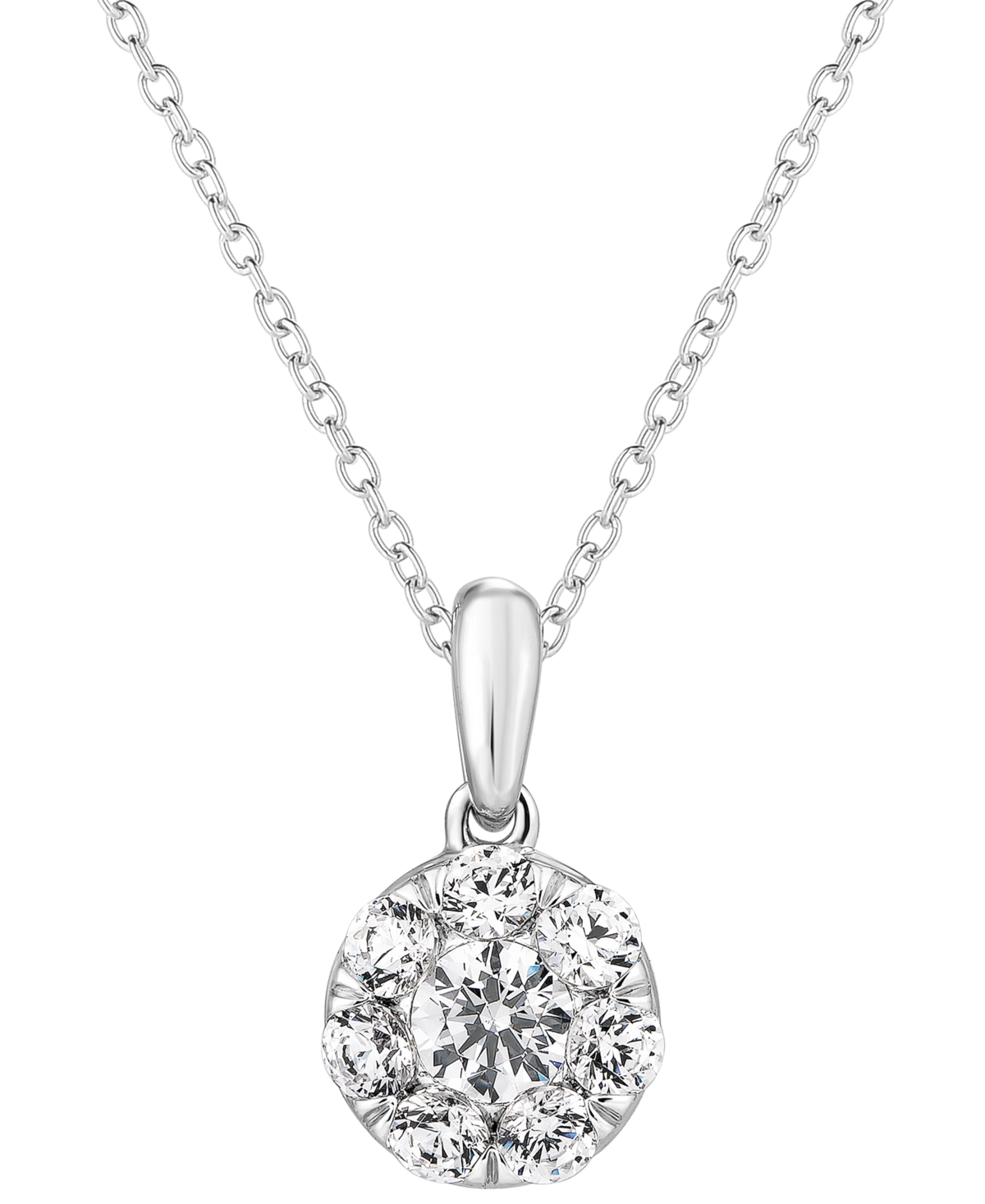 Trumiracle Diamond Halo Pendant Necklace (1/2 Ct. T.w.) In 14k White Gold