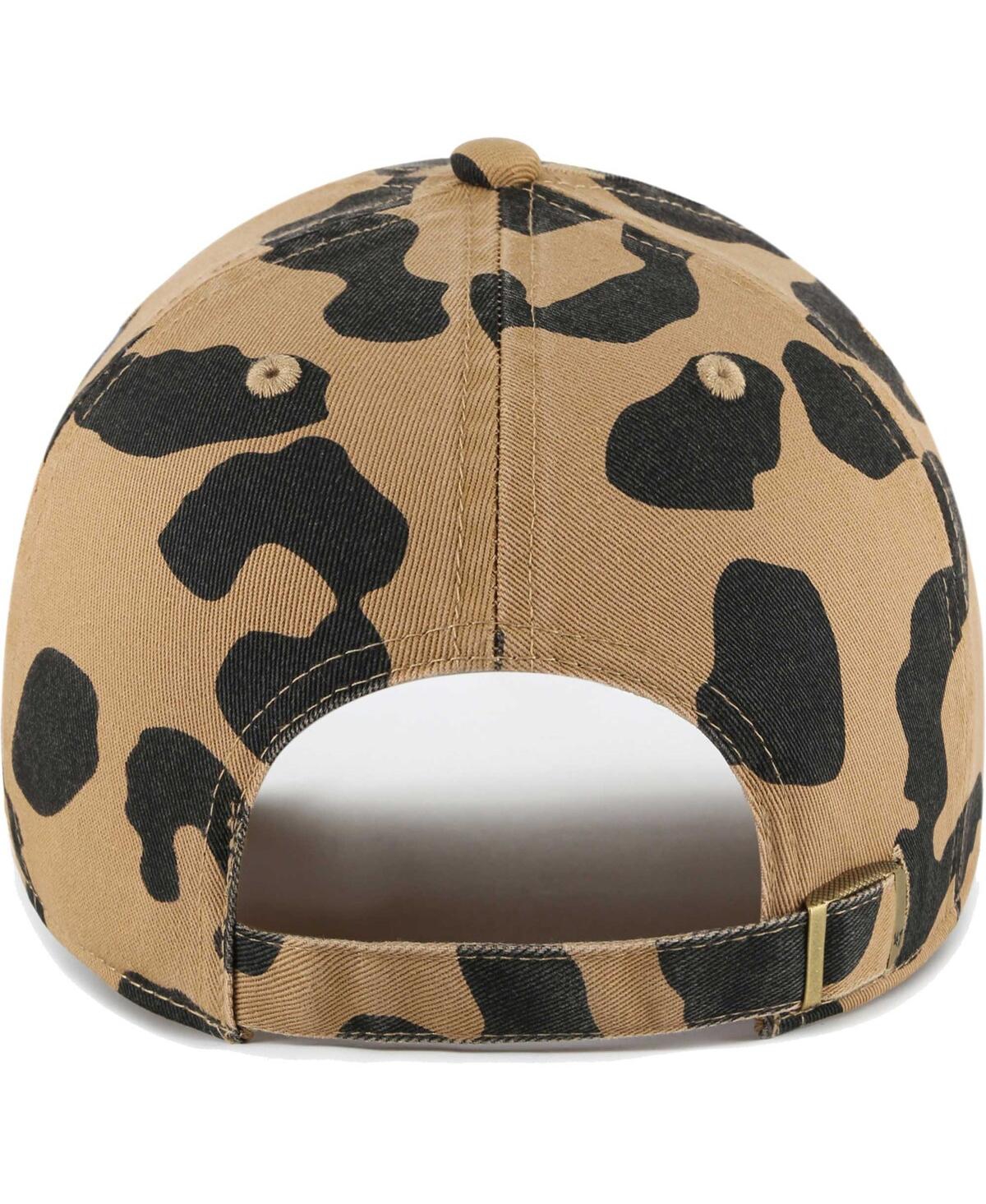 Shop 47 Brand Women's ' Cal Bears Rosette Leopard Clean Up Adjustable Hat In Brown