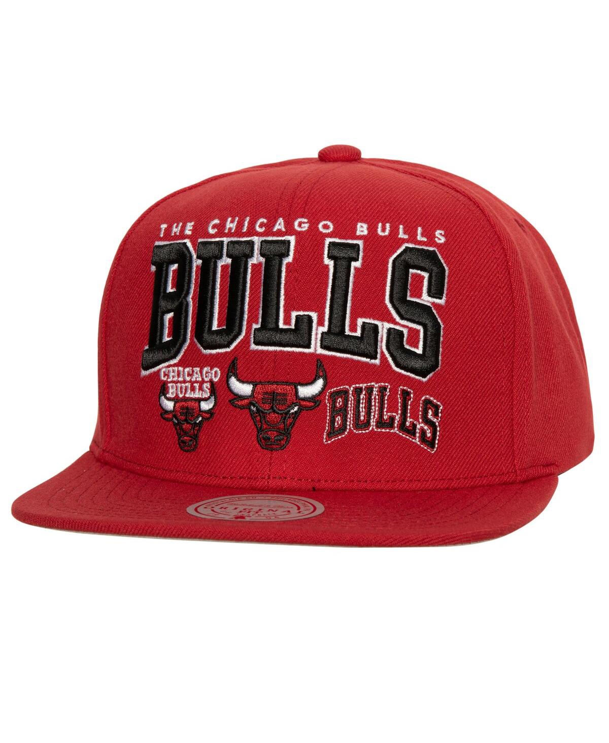 Shop Mitchell & Ness Men's  Red Chicago Bulls Champ Stack Snapback Hat
