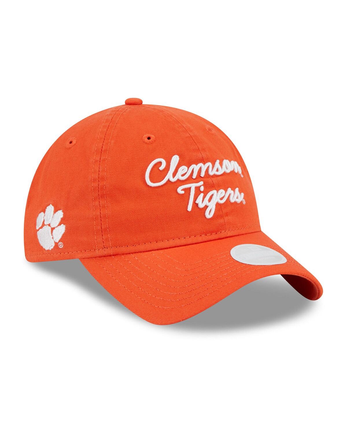 Shop New Era Women's  Orange Clemson Tigers Script 9twenty Adjustable Hat