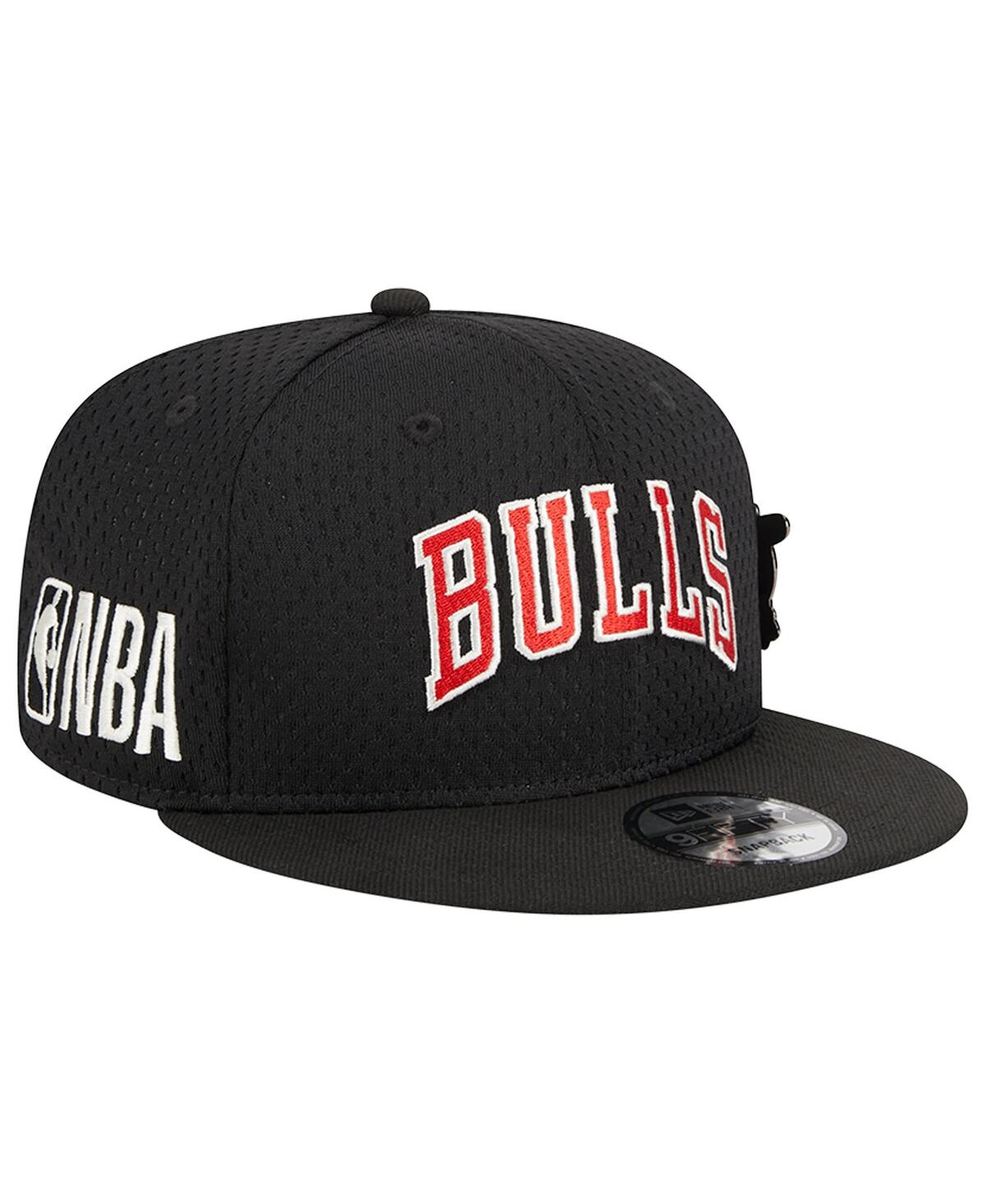 Shop New Era Men's  Black Chicago Bulls Post-up Pin Mesh 9fifty Snapback Hat