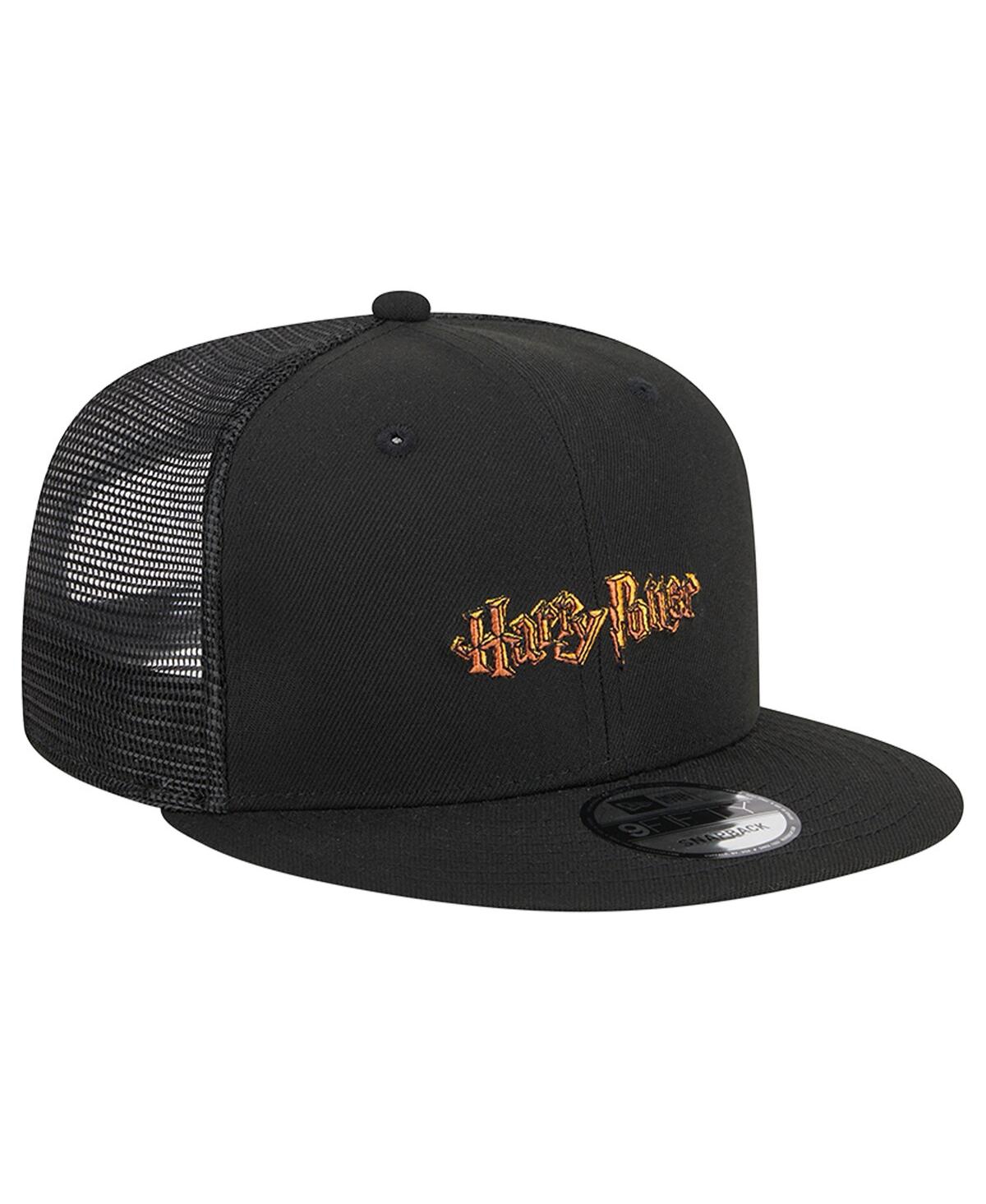 NEW ERA MEN'S NEW ERA BLACK HARRY POTTER TRUCKER 9FIFTY SNAPBACK HAT 
