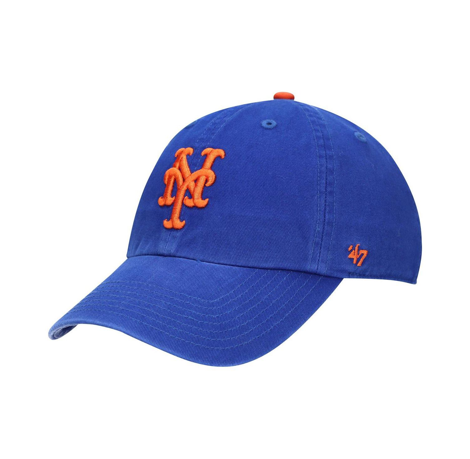 Youth Boys and Girls Royal New York Mets Team Logo Clean Up Adjustable Hat