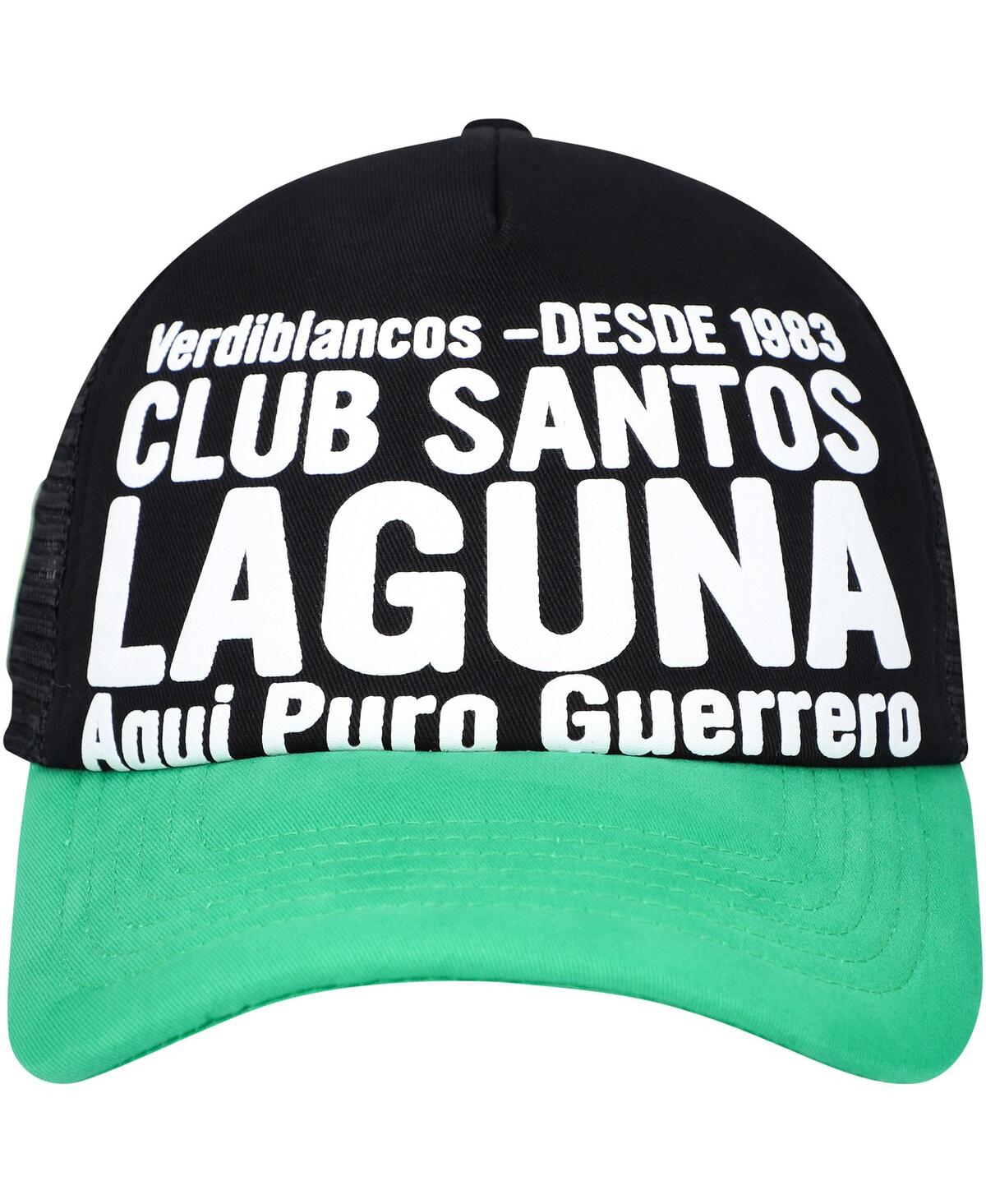 Fan Ink Men's Black Santos Fc Club Gold Adjustable Hat In Black