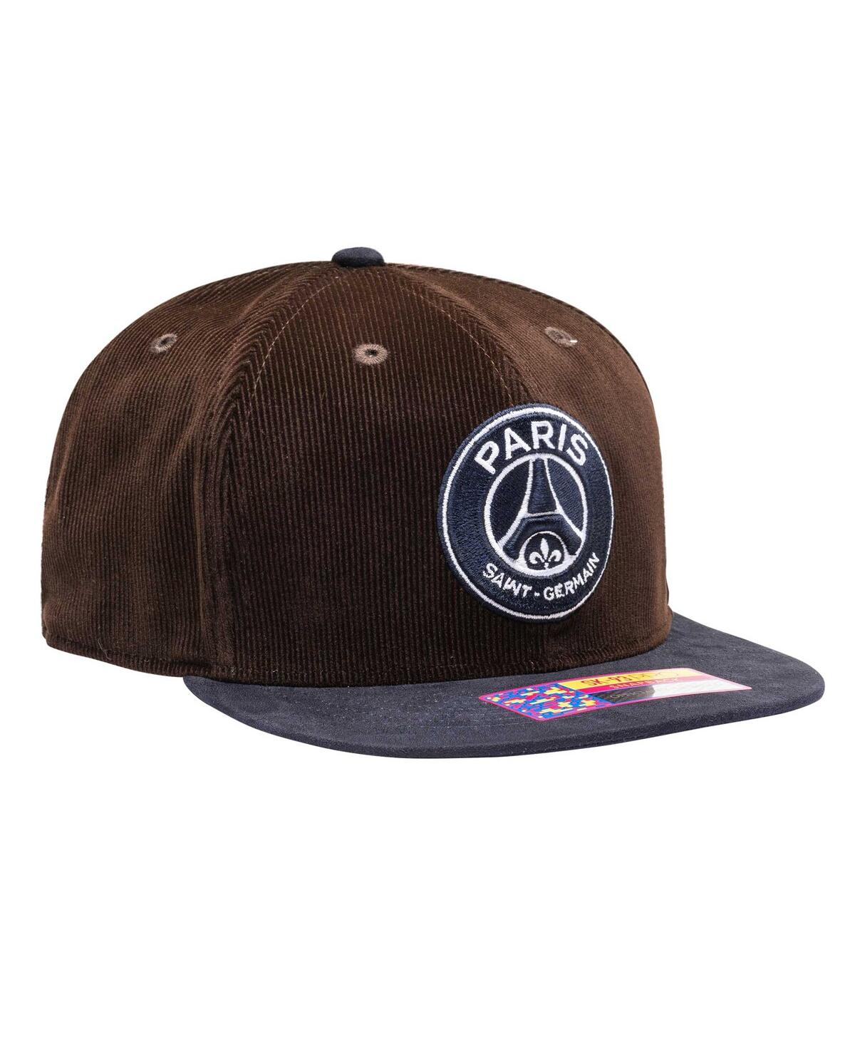 Shop Fan Ink Men's Brown Paris Saint-germain Cognac Snapback Hat